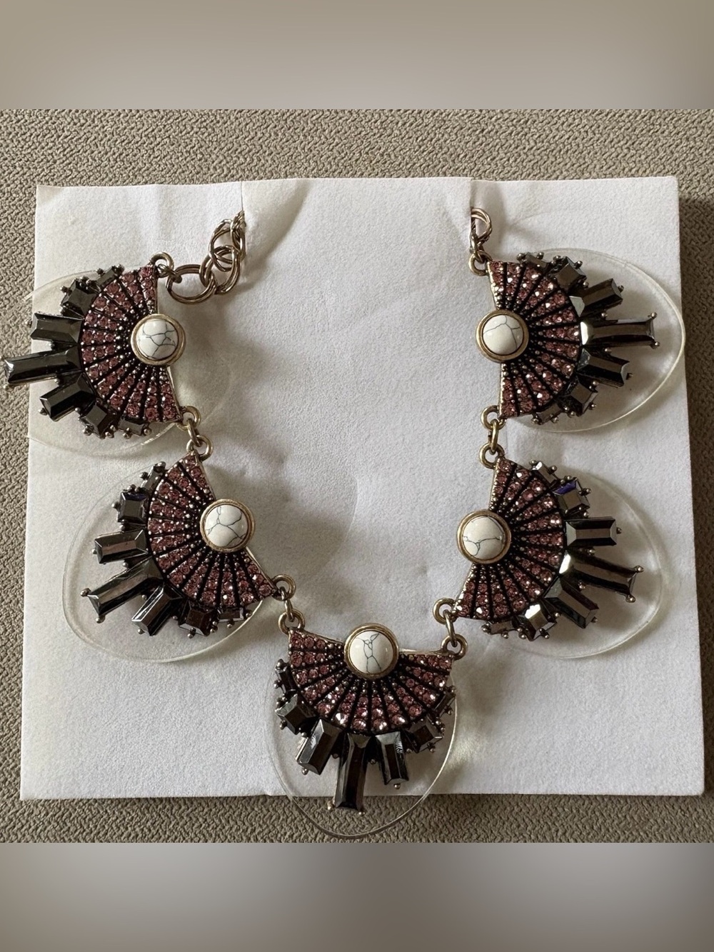 Women’s Pink Fan Statement Necklace by mark.